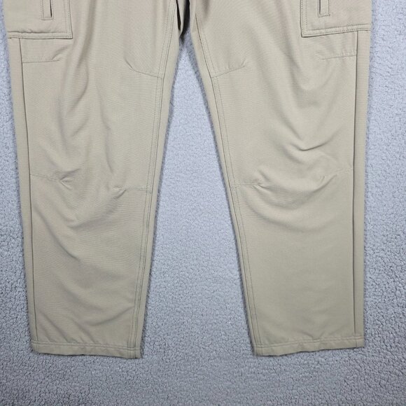 Railrider Cargo Pants Men Size Large (33-35) Beige Canvas Stretch Elastic Waist - Picture 2 of 13